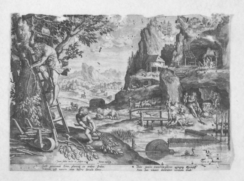 Scene della vita del patriarca Enos (stampa) di De Vos Martin, Sadeler Johannes (seconda metà sec. XVI)