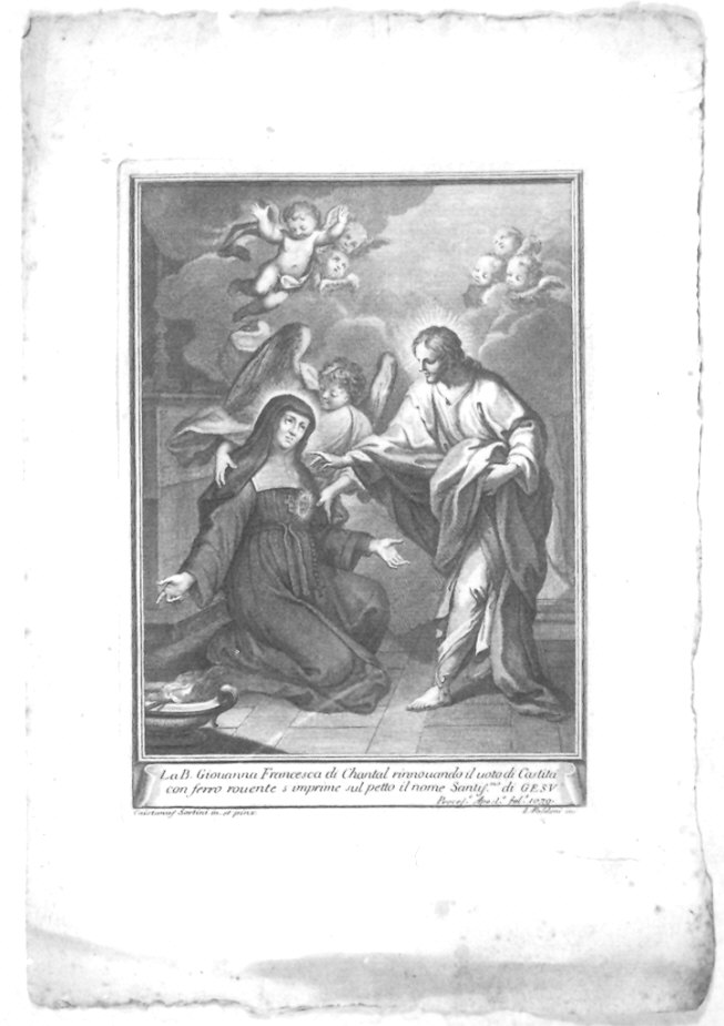 Beata Francesca di Chantal (stampa, serie) di Faldoni Giovanni Antonio, Sortino Gaetano (sec. XVIII)