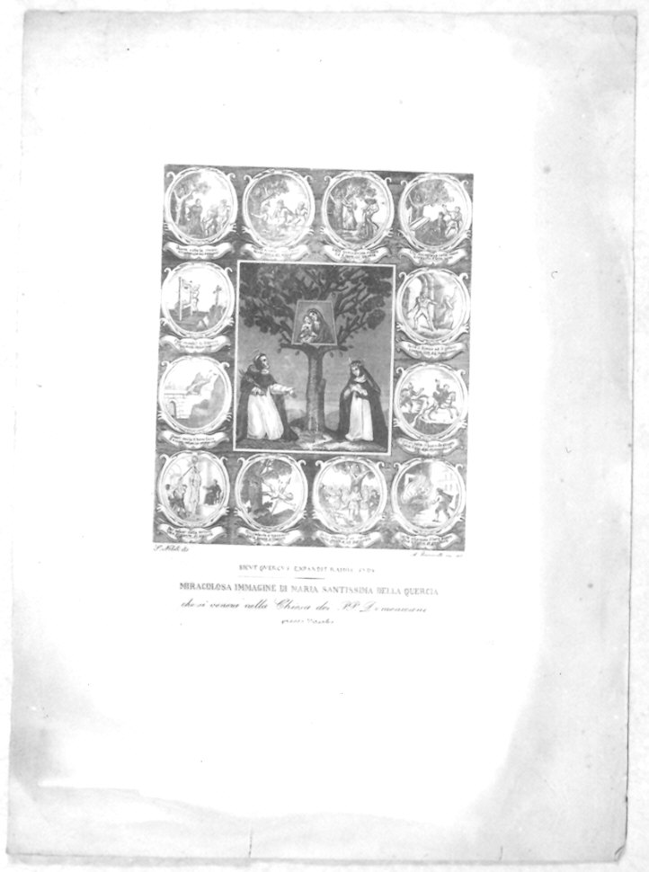 Santa Maria della Quercia e santi (stampa) di Puccinelli Antonio, Nobili Salvatore (sec. XIX)