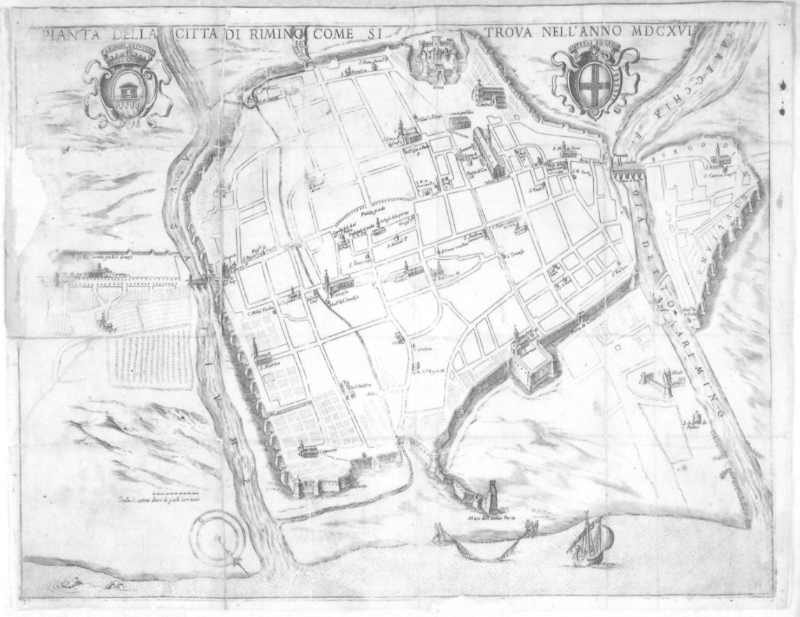 Piantina della città di Rimini (stampa) - ambito emiliano (sec. XVII)