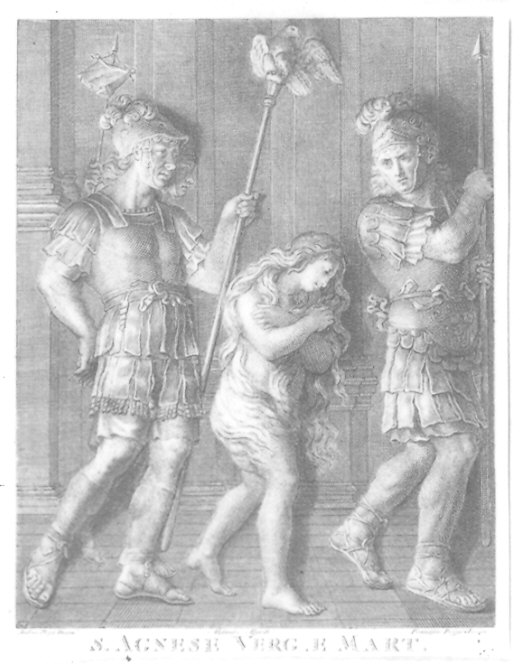 Santa Agnese (stampa) di Pozzi Francesco, Algardi Alessandro, Pozzi Andrea (fine sec. XVIII)