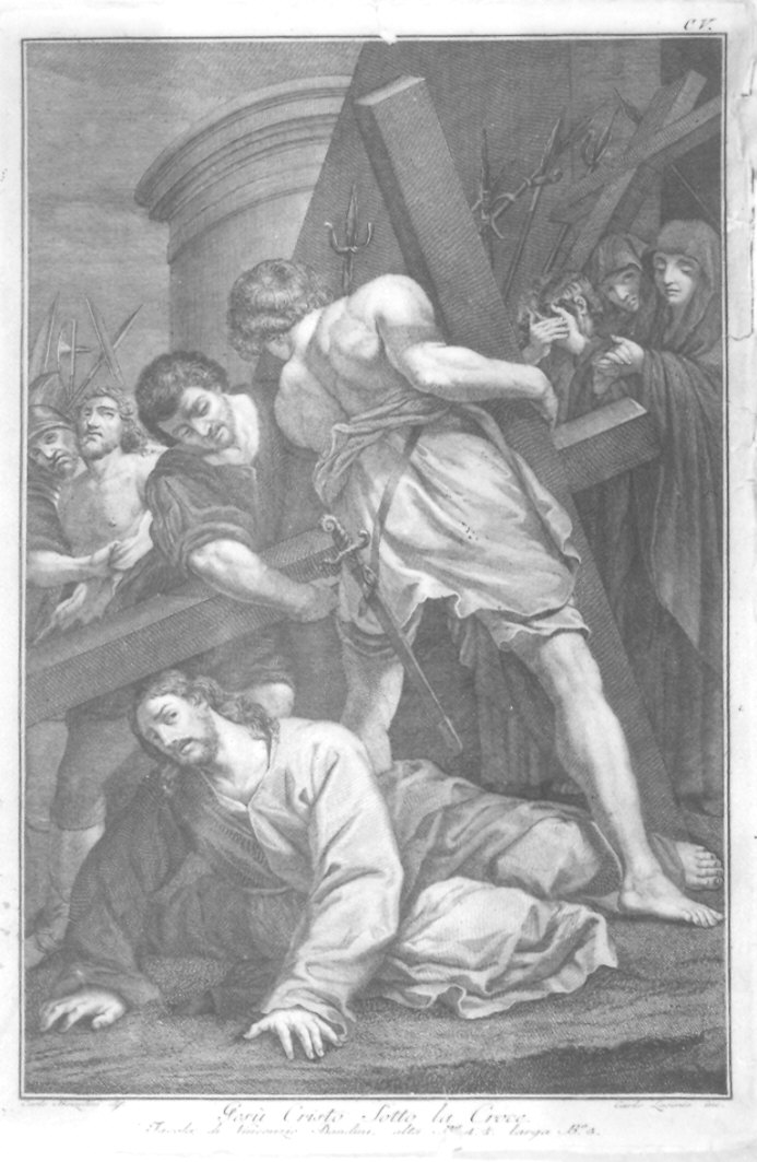 Gesù sotto la croce (stampa) di Lasinio Carlo, Bozzolini Carlo, Dandini Vincenzo (inizio sec. XIX)