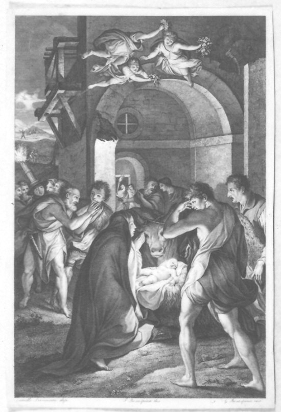natività di Gesù (stampa smarginata) di Rosaspina Giuseppe, Rosaspina Francesco, Procaccini Camillo (sec. XIX)