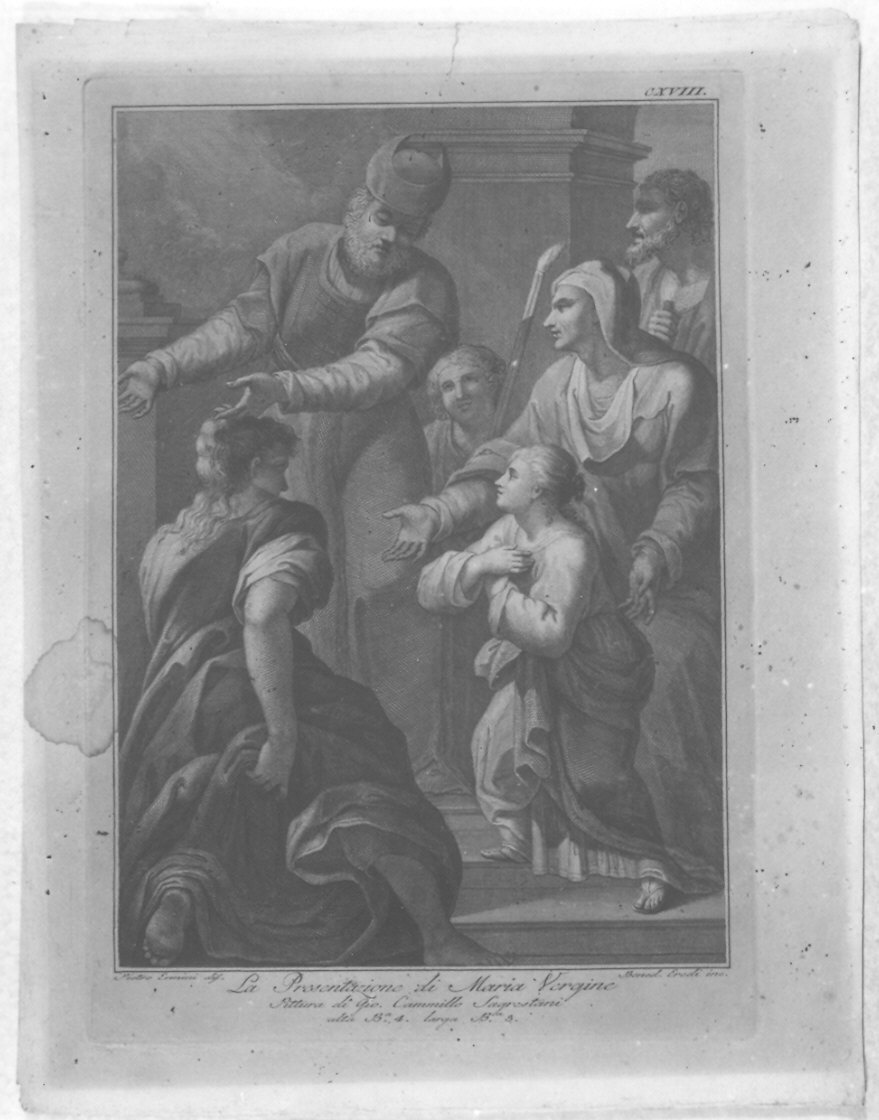 presentazione di Maria Vergine al tempio (stampa) di Eredi Benedetto, Sagrestani Giovanni Camillo, Ermini Pietro (fine/inizio secc. XVIII/ XIX)