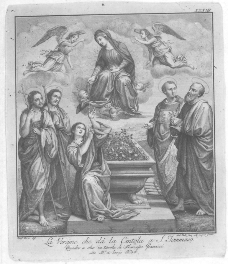 Madonna con altri personaggi (stampa) di Fedi Antonio, Granacci Francesco, Pera Giuseppe (sec. XIX)