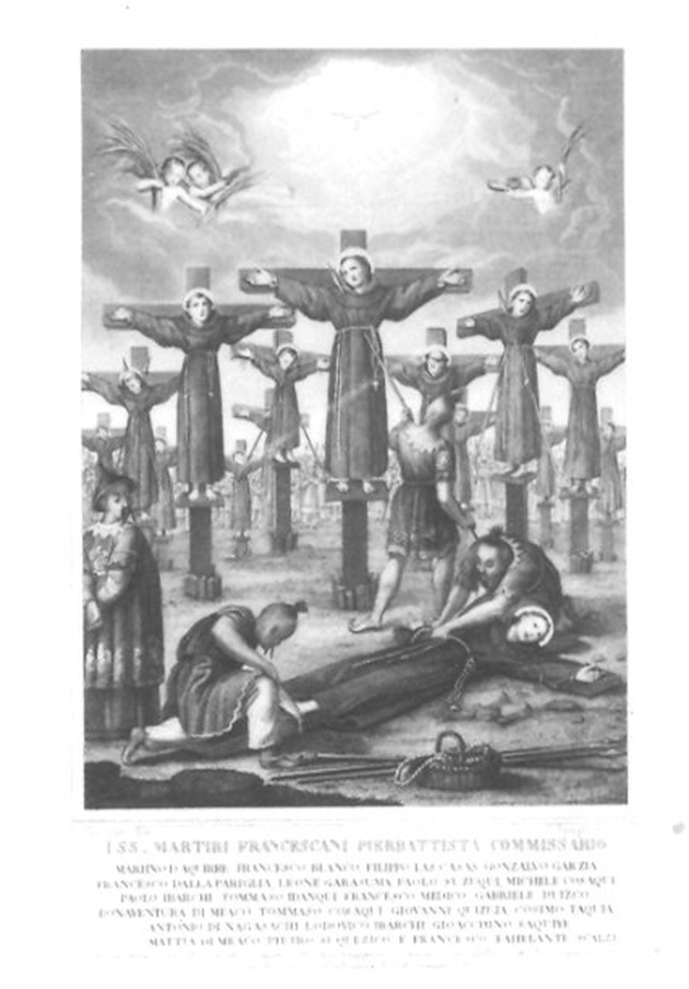 martiri francescani (stampa, serie) di Spagnuoli Francesco, Gregori Luigi (sec. XIX)