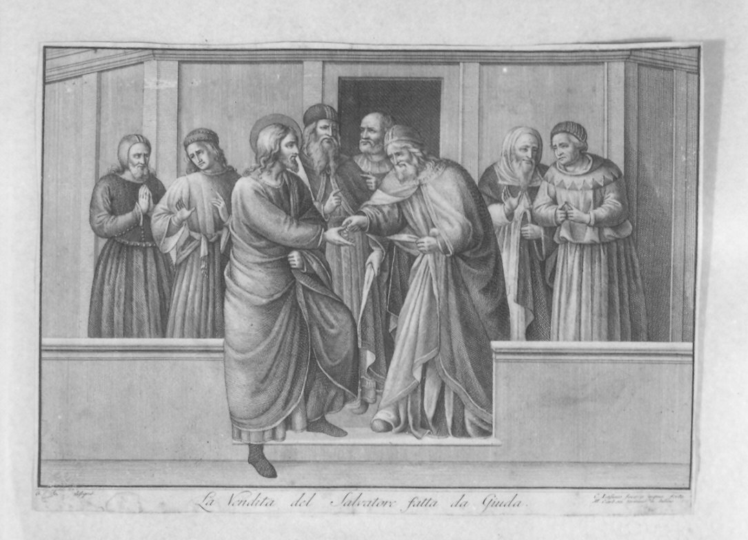 tradimento di Giuda (stampa smarginata) di Lasinio Carlo, Carboni Matteo (seconda metà sec. XVIII)