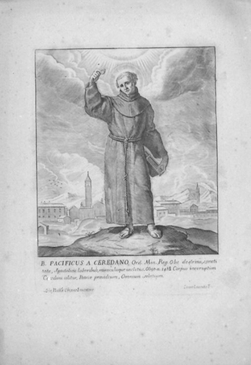 San Pacifico da Siena (stampa) di Laurenti Cesare, Crespi Giovanni Battista detto Cerano (sec. XVIII)