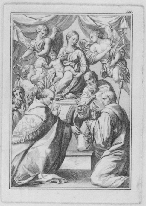 Madonna con Bambino e Santi (stampa) di Mazzola Bedoli Girolamo (seconda metà sec. XVIII)