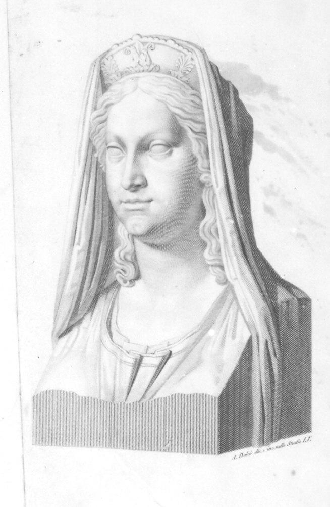 ritratto di donna (stampa smarginata) di Dalcò Antonio (sec. XIX)