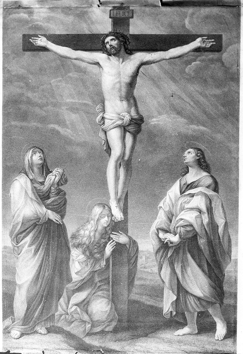 crocifissione (stampa smarginata) di Guadagnini Gaetano, Reni Guido, Rosaspina Francesco (sec. XIX)
