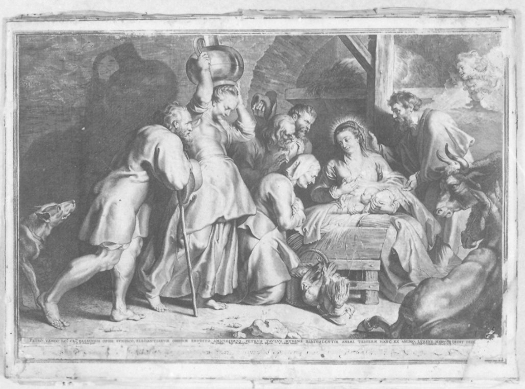adorazione dei pastori (stampa smarginata) di Vorsterman Lucas, Rubens Pieter Paul (seconda metà sec. XVII)