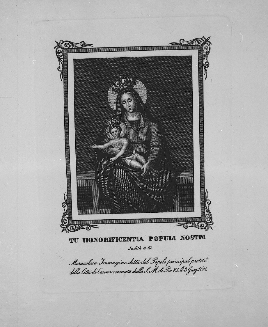 Madonna con Bambino (stampa) - ambito italiano (sec. XIX)