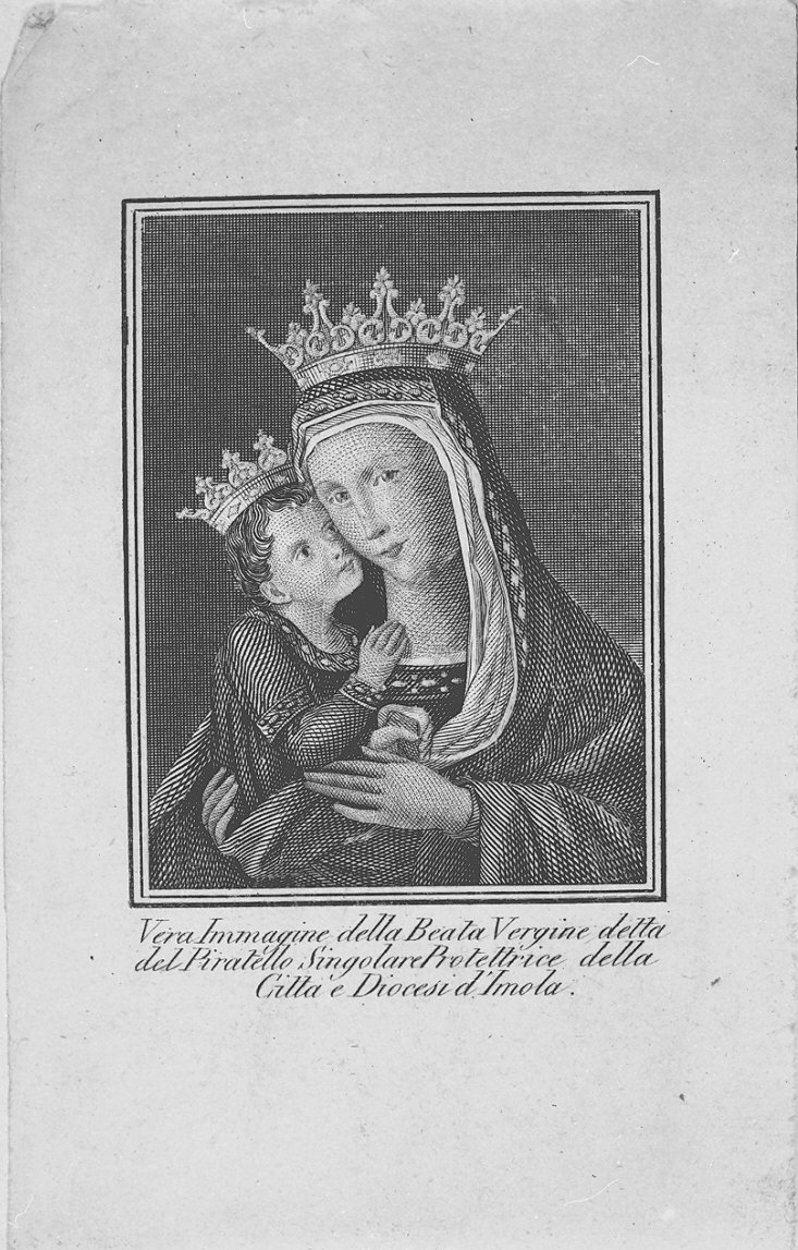 Madonna con Bambino (stampa smarginata) - ambito italiano (metà sec. XIX)