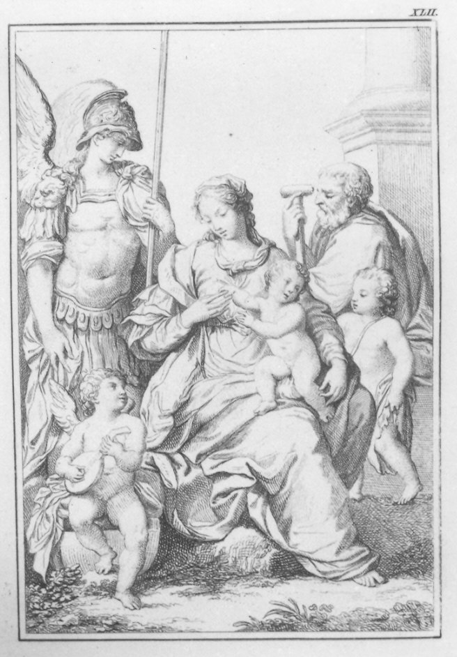 Sacra Famiglia e santi (stampa, serie) di Siciolante Girolamo detto Sermoneta (secc. XVIII/ XIX)