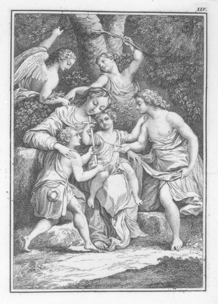 Madonna con Bambino e San Giovannino (stampa, serie) di Mazzola Bedoli Girolamo (secc. XVIII/ XIX)