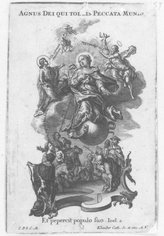 Maria Vergine (stampa smarginata, serie) di Klauber Joseph Sebastian detto Klauber Catharina, Klauber Johan Baptist (sec. XVIII)