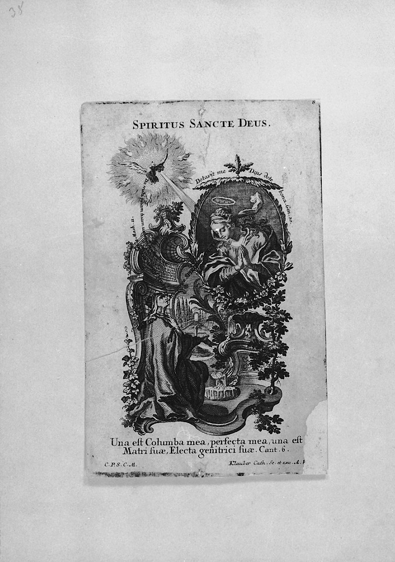 Maria Vergine (stampa smarginata, serie) di Klauber Joseph Sebastian detto Klauber Catharina, Klauber Johan Baptist (sec. XVIII)