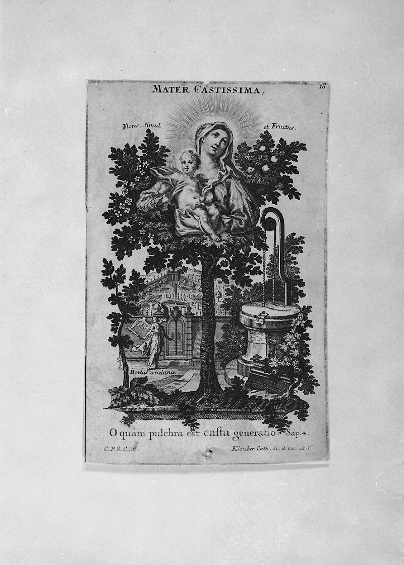 Madonna con Bambino (stampa smarginata, serie) di Klauber Joseph Sebastian detto Klauber Catharina, Klauber Johan Baptist (sec. XVIII)