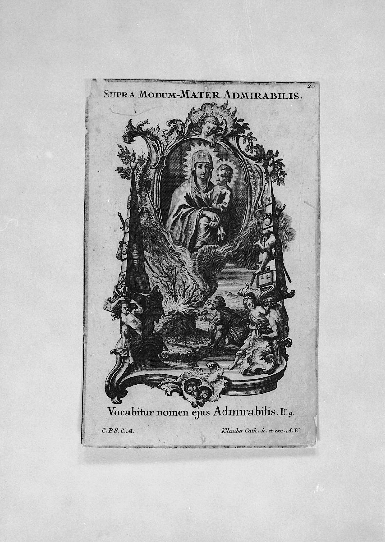 Madonna con Bambino (stampa smarginata, serie) di Klauber Joseph Sebastian detto Klauber Catharina, Klauber Johan Baptist (sec. XVIII)