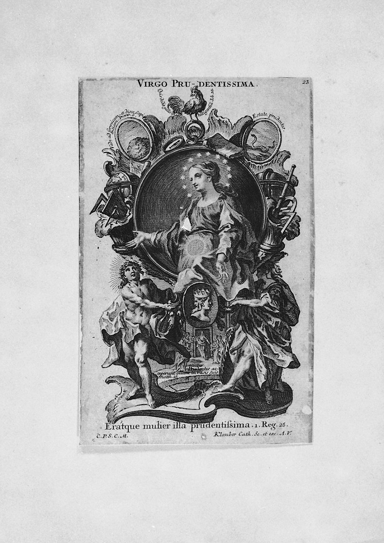 Maria Vergine (stampa smarginata, serie) di Klauber Joseph Sebastian detto Klauber Catharina, Klauber Johan Baptist (sec. XVIII)