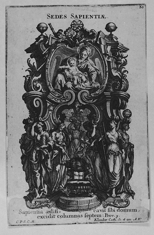 Madonna con Bambino (stampa smarginata, serie) di Klauber Joseph Sebastian detto Klauber Catharina, Klauber Johan Baptist (sec. XVIII)
