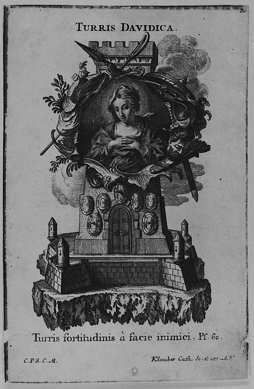 Maria Vergine (stampa smarginata, serie) di Klauber Joseph Sebastian detto Klauber Catharina, Klauber Johan Baptist (sec. XVIII)