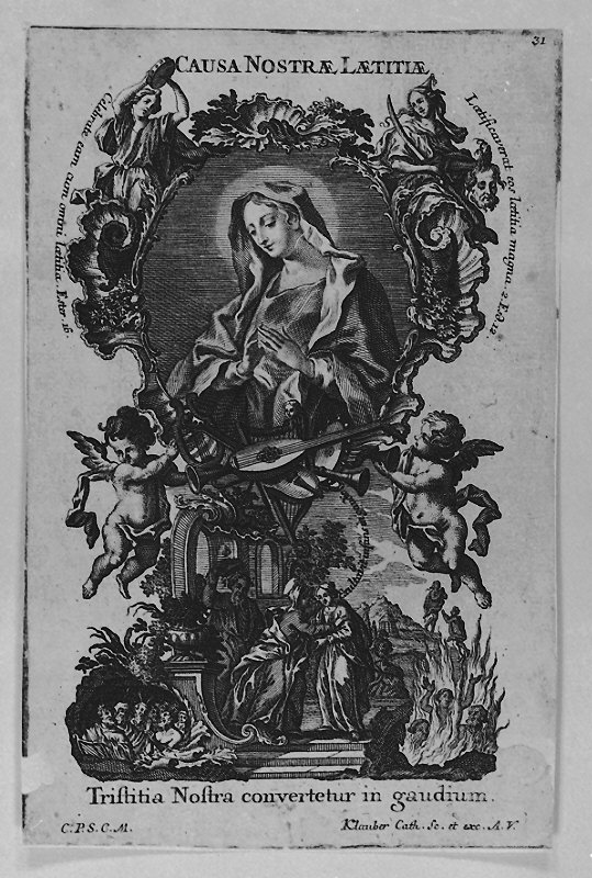 Maria Vergine (stampa smarginata, serie) di Klauber Joseph Sebastian detto Klauber Catharina, Klauber Johan Baptist (sec. XVIII)