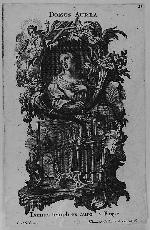Maria Vergine (stampa smarginata, serie) di Klauber Joseph Sebastian detto Klauber Catharina, Klauber Johan Baptist (sec. XVIII)