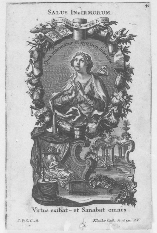 Maria Vergine (stampa smarginata, serie) di Klauber Joseph Sebastian detto Klauber Catharina, Klauber Johan Baptist (sec. XVIII)