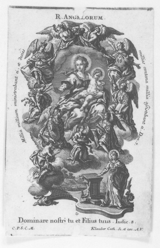 Madonna con Bambino (stampa smarginata, serie) di Klauber Joseph Sebastian detto Klauber Catharina, Klauber Johan Baptist (sec. XVIII)