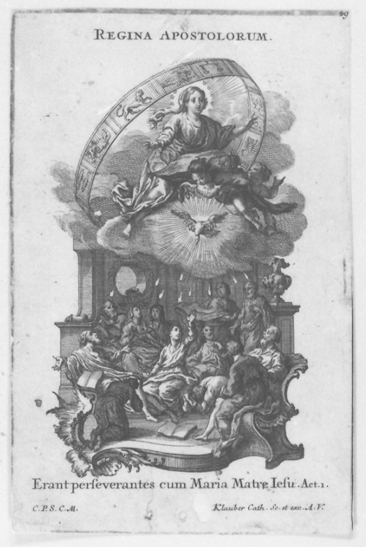 Maria Vergine (stampa smarginata, serie) di Klauber Joseph Sebastian detto Klauber Catharina, Klauber Johan Baptist (sec. XVIII)