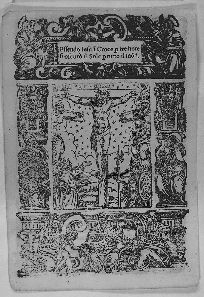 crocifissione (stampa) - ambito emiliano (sec. XVI)