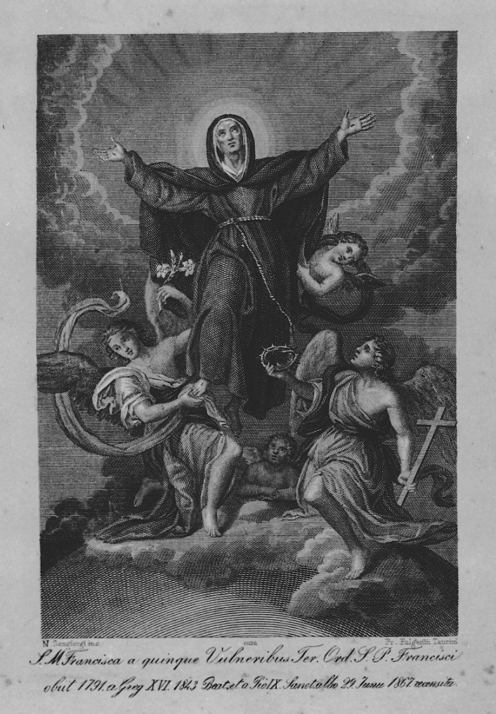 Santa Maria Francesca (stampa) di Sangiorgi Nicola (seconda metà sec. XIX)