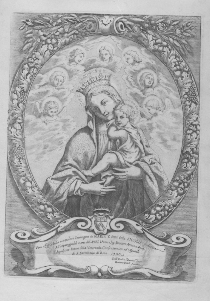 Madonna con Bambino (stampa) - ambito emiliano (sec. XVIII)