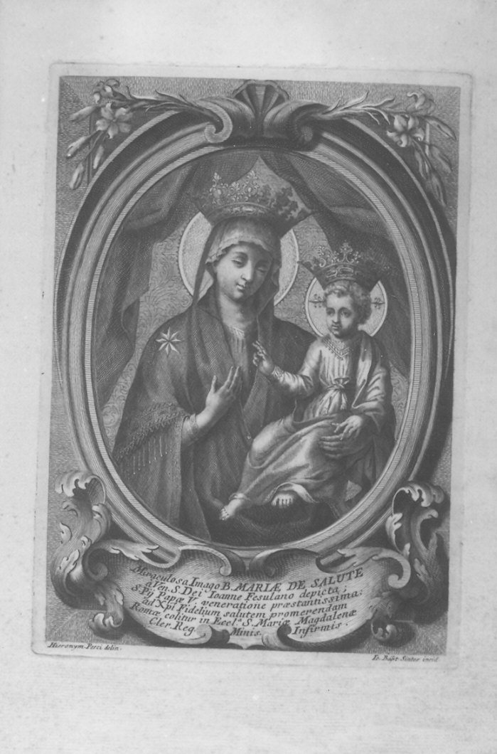 Madonna con Bambino (stampa) di Sintes Giovanni Battista, Guido di Pietro detto Beato Angelico (attribuito), Pesci Girolamo (prima metà sec. XVIII)