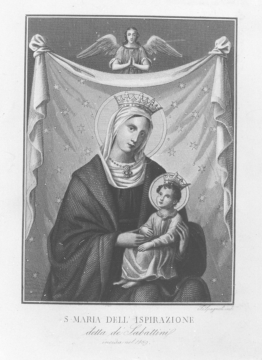 Madonna con Bambino (stampa) di Spagnoli Francesco (sec. XIX)