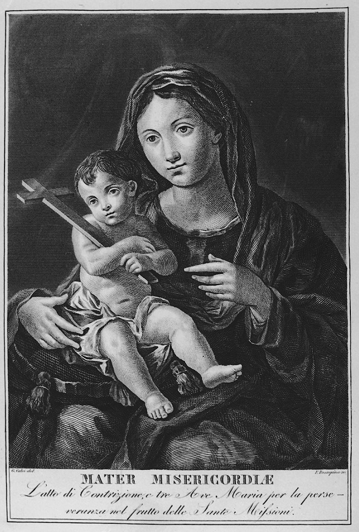 Madonna con Bambino (stampa) di Rosaspina Francesco, Calvi Giovanni (fine/inizio secc. XVIII/ XIX)