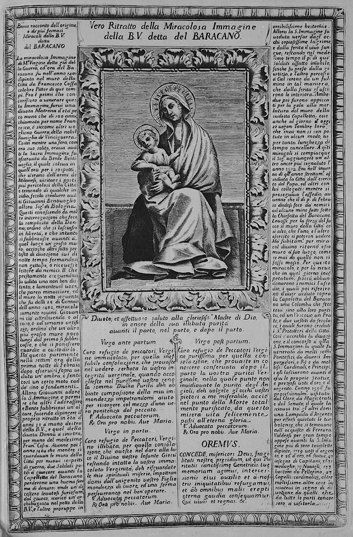 Madonna con Bambino (stampa) - ambito emiliano (prima metà sec. XVIII)