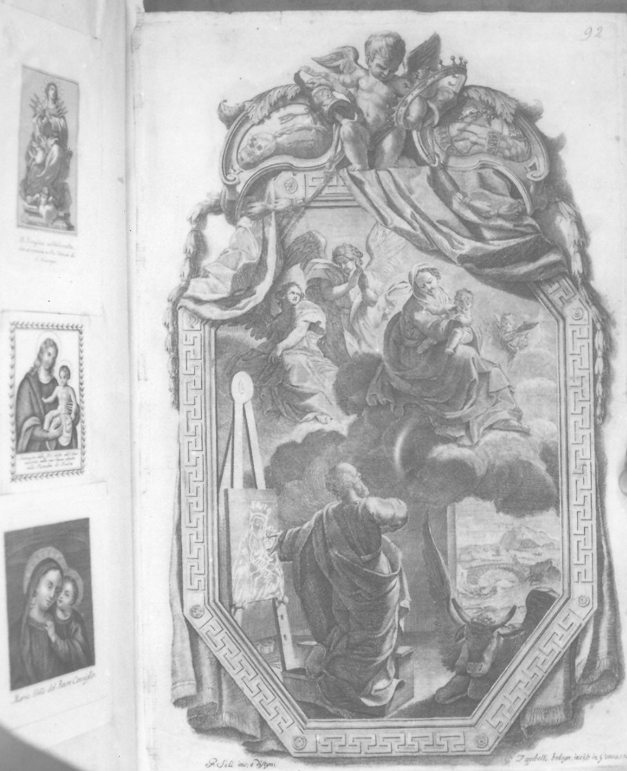 San Luca ritrae la Madonna (stampa) di Zambelli Giuseppe, Soli Giuseppe Maria (sec. XVIII)