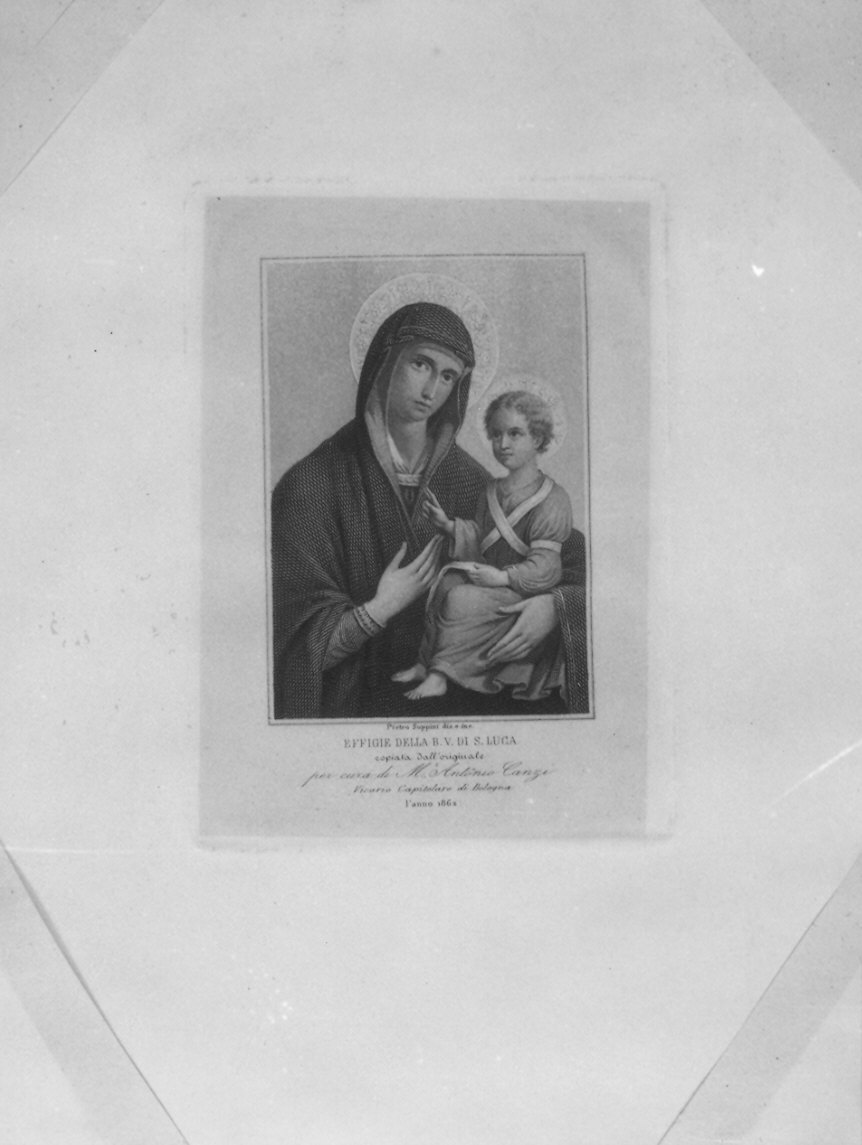 Madonna con Bambino (stampa) di Suppini Pietro (sec. XIX)