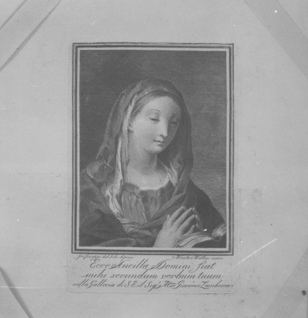 Maria Vergine (stampa) di Mellini Nicola, Dal Sole Giovan Gioseffo (sec. XIX)