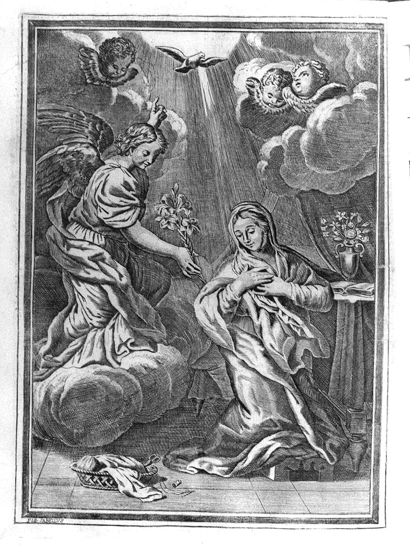 Annunciazione (stampa) - ambito Italia settentrionale (sec. XVIII)