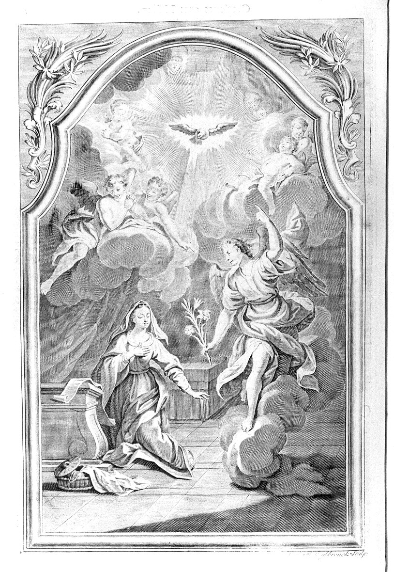 Annunciazione (stampa) di Heylbrouck Michael (sec. XVIII)