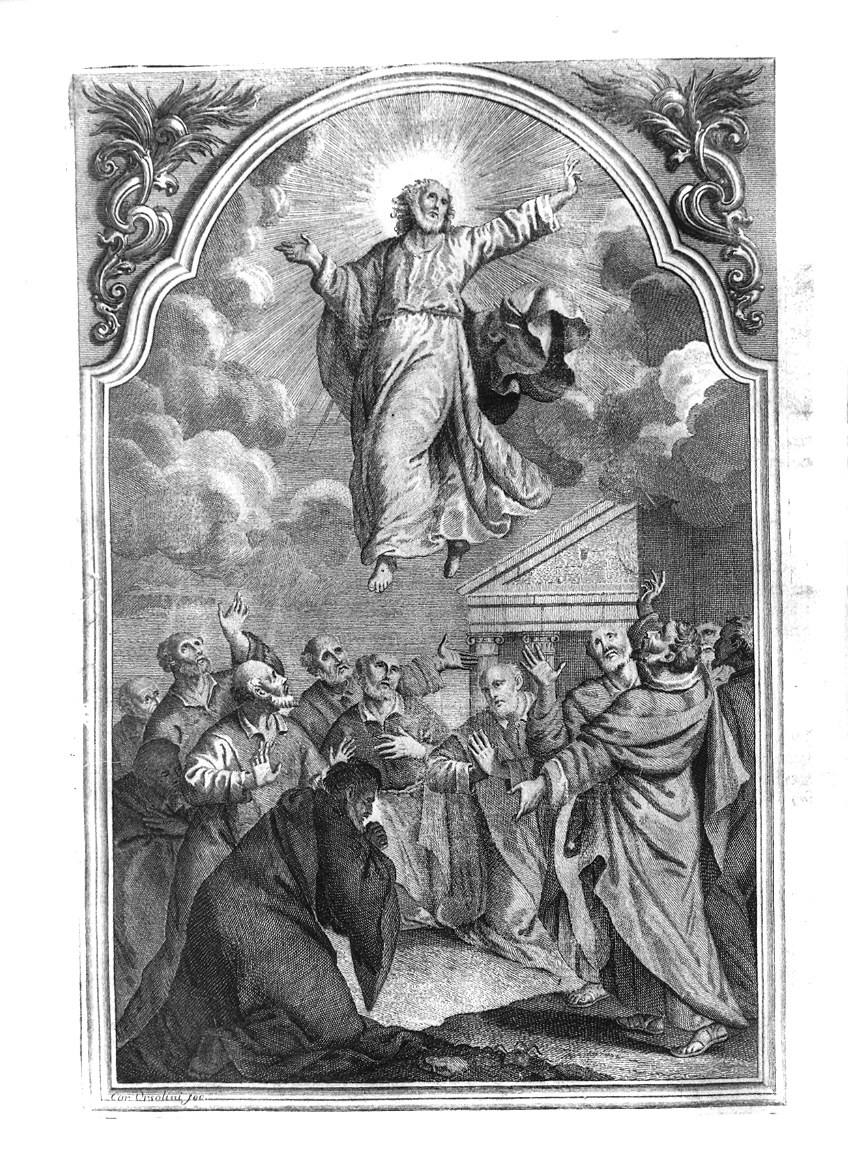 ascensione di Cristo (stampa) di Orsolini Carlo (sec. XVIII)