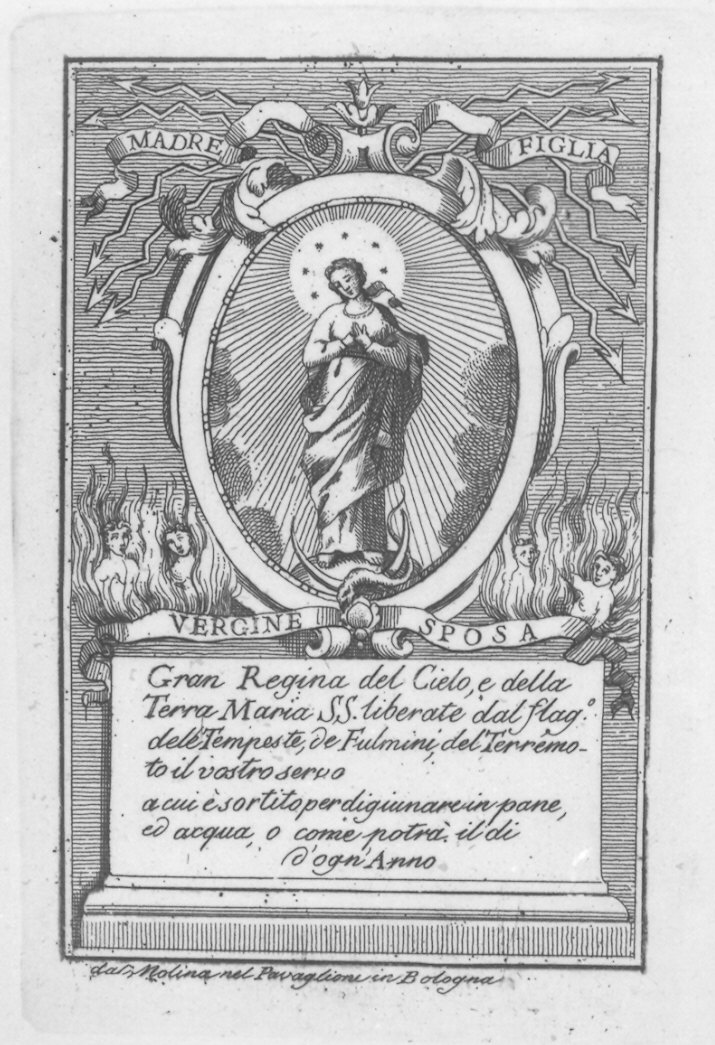 Immacolata Concezione (stampa) - ambito emiliano (sec. XVIII)