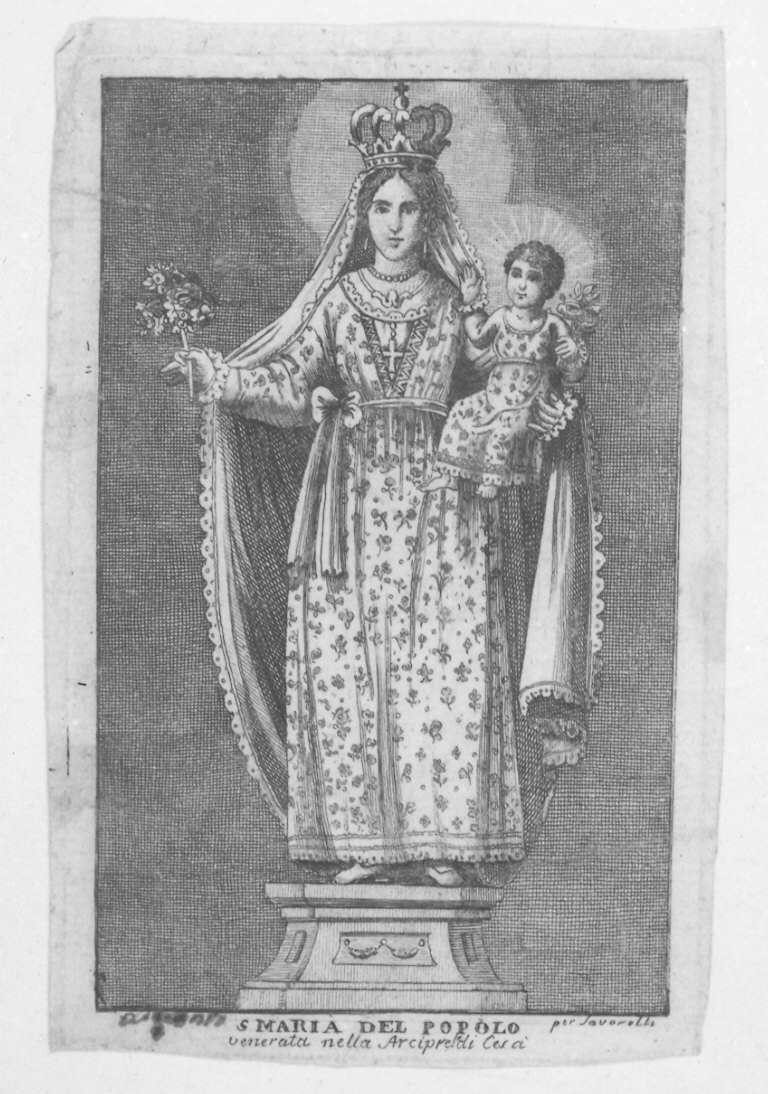 Madonna con Bambino (stampa) - ambito Italia settentrionale (seconda metà sec. XVIII)