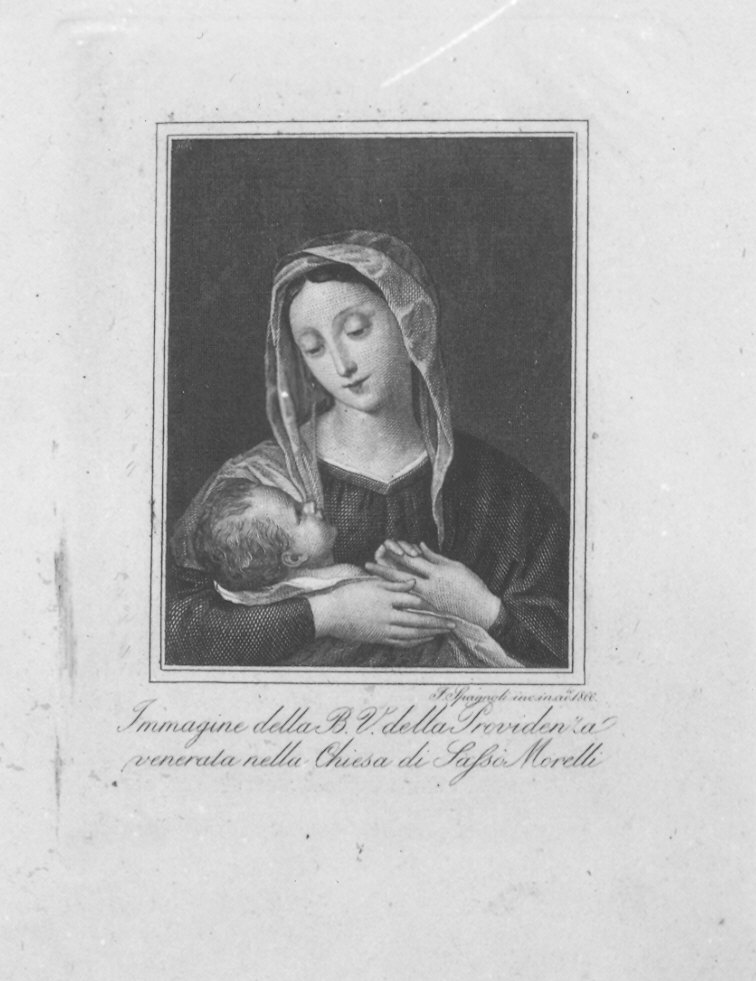 Madonna con Bambino (stampa) di Spagnuoli Francesco (sec. XIX)