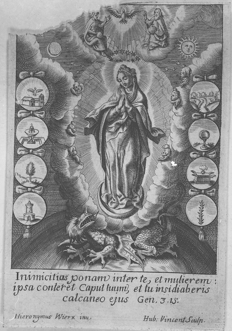 Immacolata Concezione (stampa) di Vincent Hubert, Wierix Hieronymus (fine/inizio secc. XVII/ XVIII)