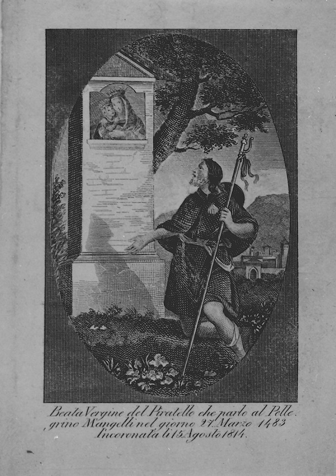 Madonna con personaggi che implorano il suo aiuto (stampa) - ambito Italia settentrionale (prima metà sec. XIX)